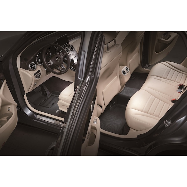 3D Mats Usa Custom Fit, Raised Edge, Black, Thermoplastic Rubber Of Carbon Fiber Texture, 4 Piece L1TL00101509 - main